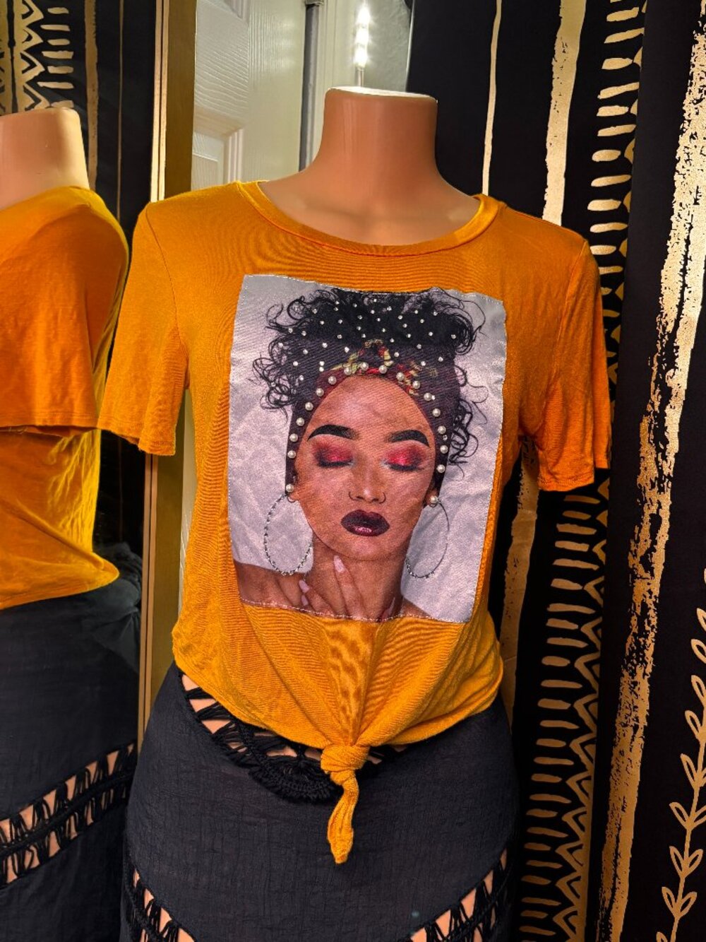 Y2k Love J Women's Yellow and Orange T-shirt